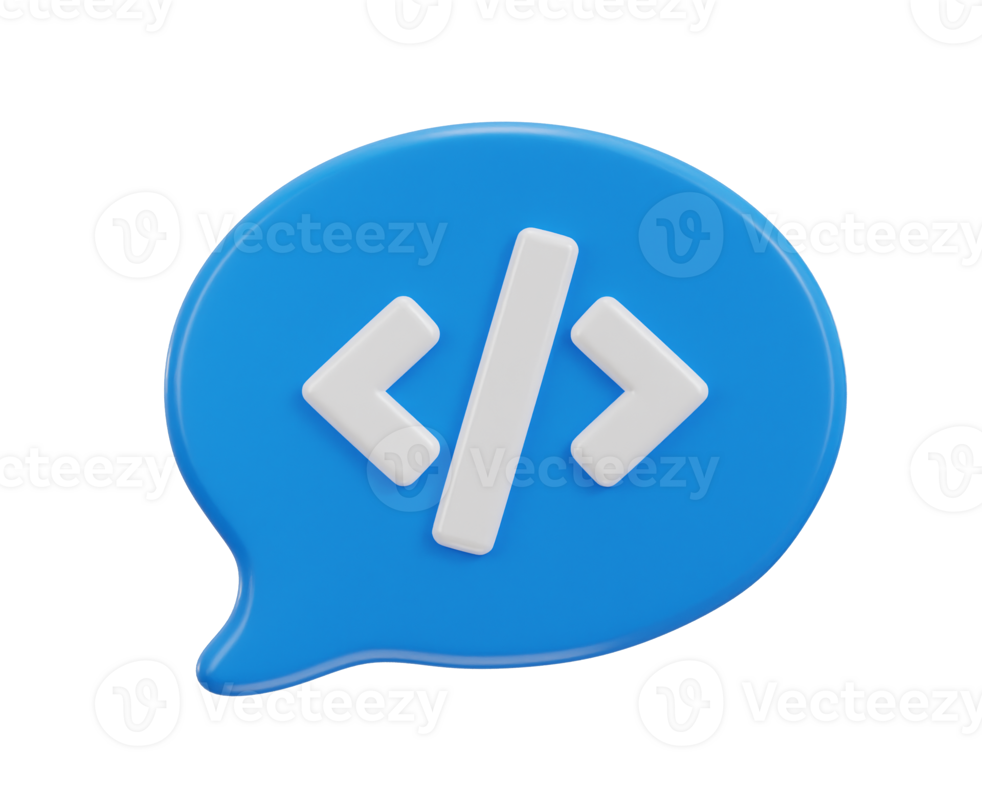 Software code 3d icon isolated on coding message bubble sign ...