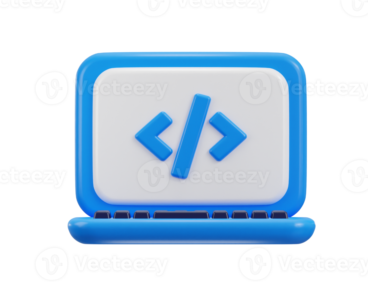 Codierung Symbol auf Netz Entwicklung Symbol 3d Rendern Illustration png