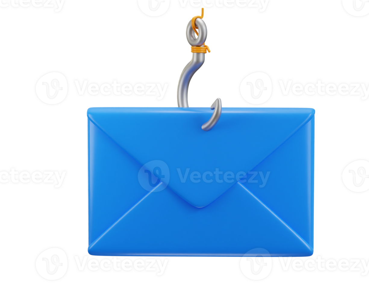 phishing email on cyber security icon 3d rendering illustration png