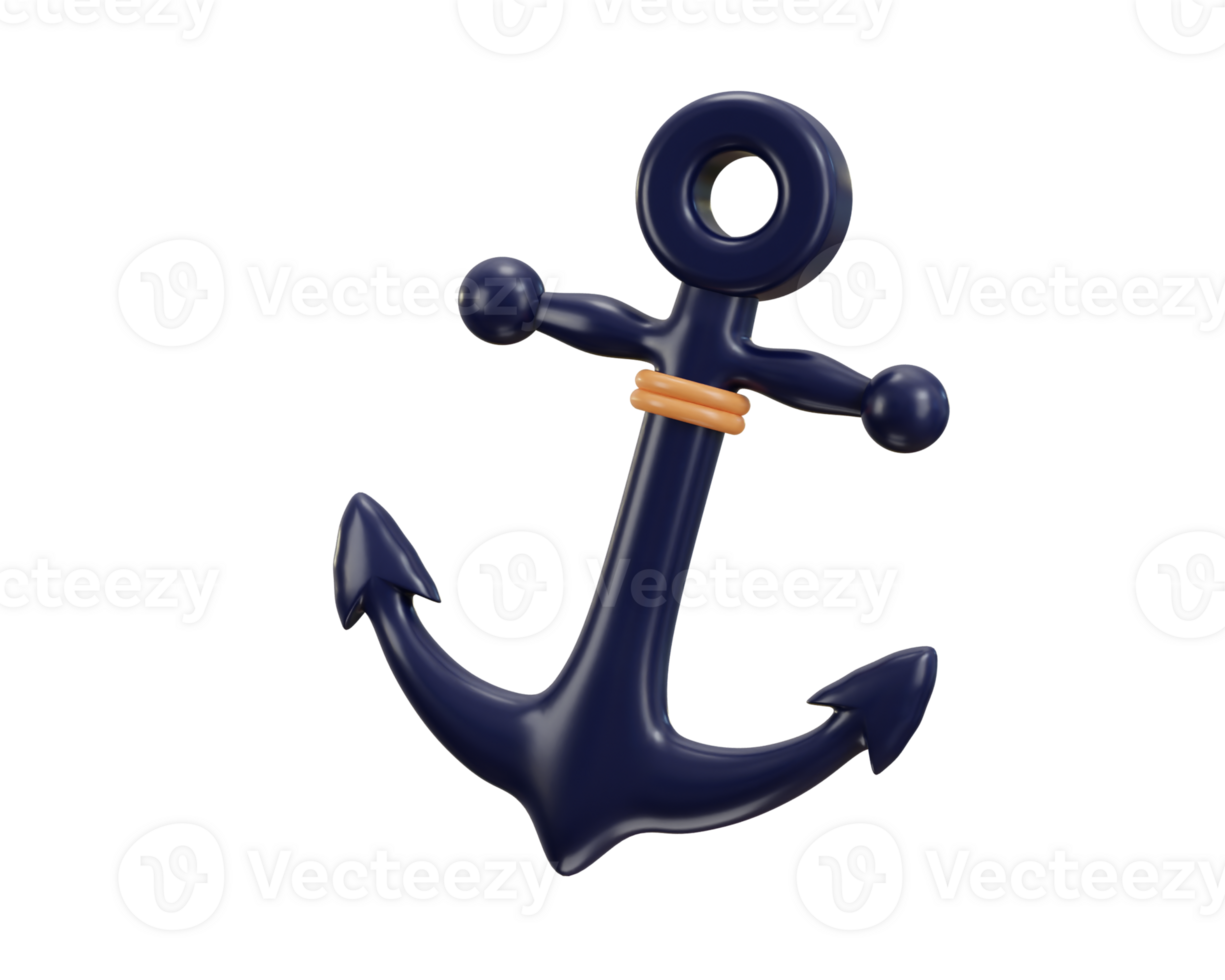 anchor icon 3d rendering illustration png