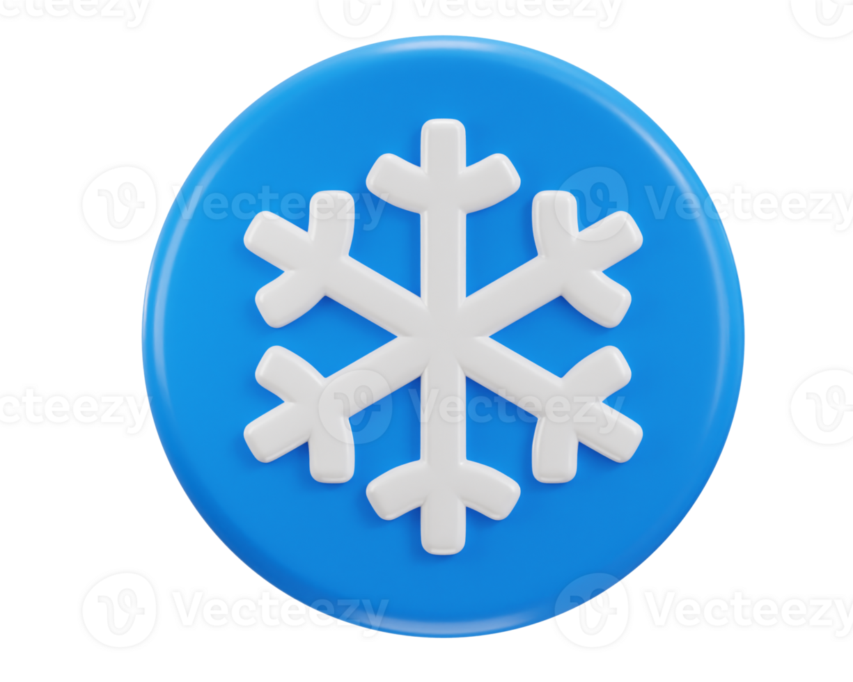 3d snowflake icon concept on christmas decoration icon illustration png