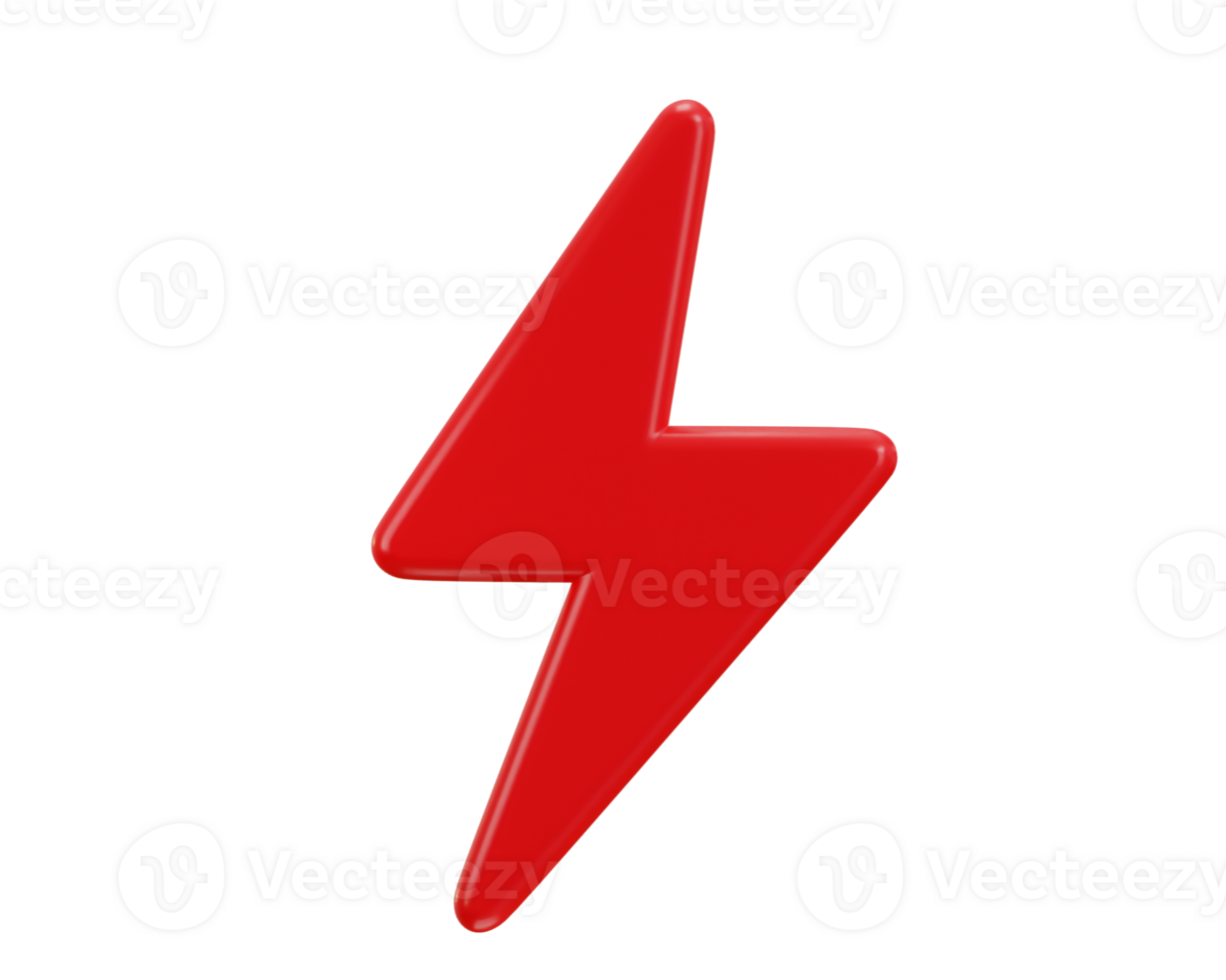 lighting thunderbolt icon 3d rendering illustration png