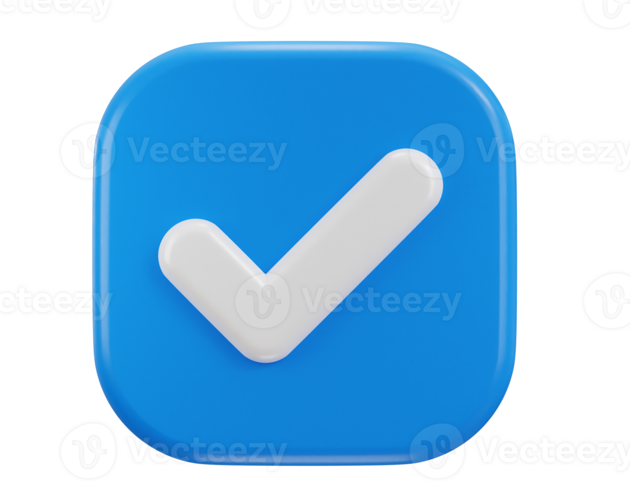 checkmark icon 3d rendering verified icon illustration png