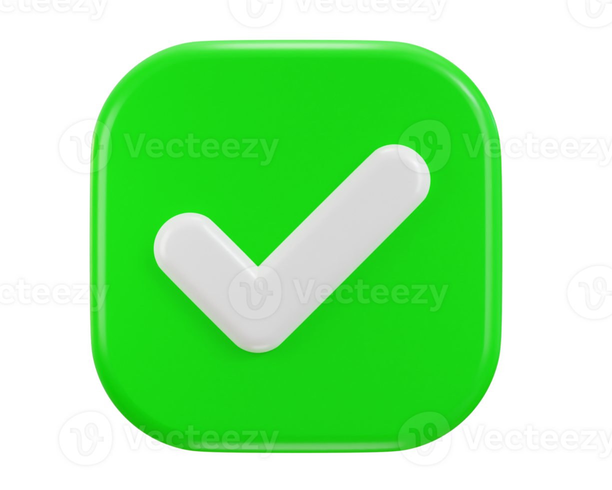 marca de verificação ícone 3d Renderização verificado ícone ilustração png