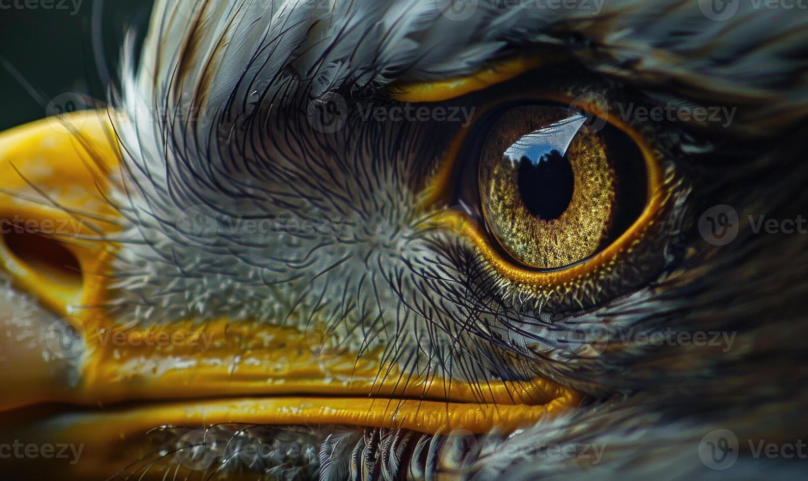 AI generated Close up of the eye of a golden eagle photo