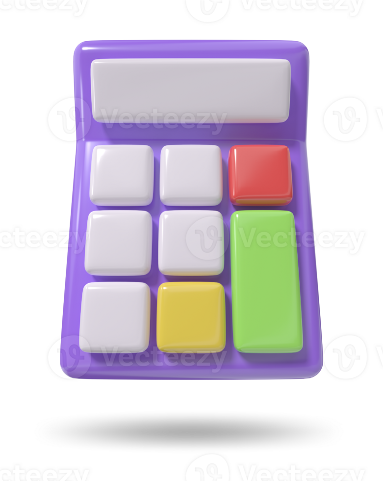 calculator, 3d render realistic icons png
