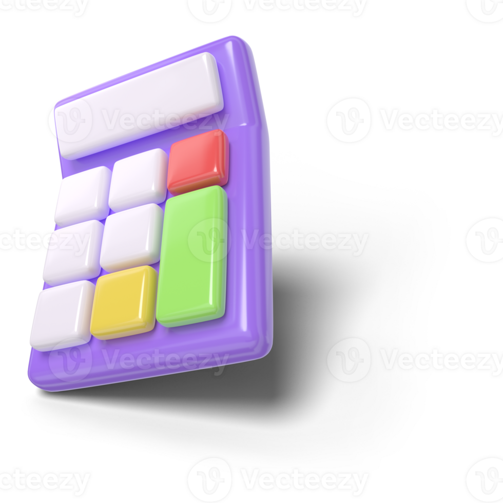 calculator, 3d render realistic icons png