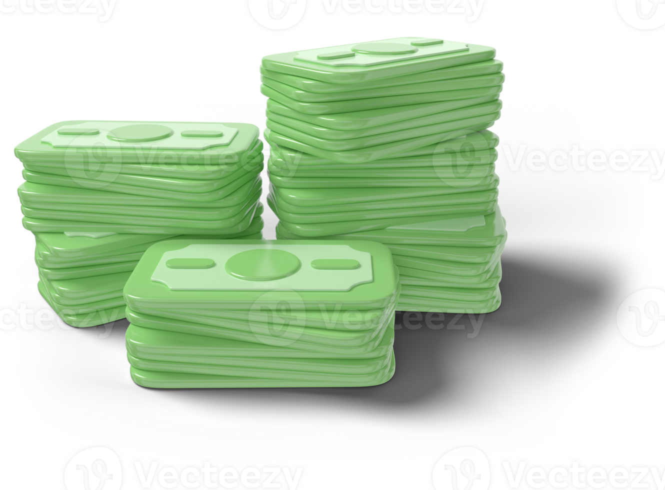 money 3d render realistic banknote icons png