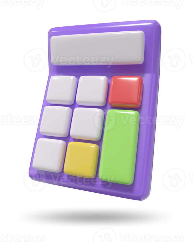 calculator, 3d render realistic icons png