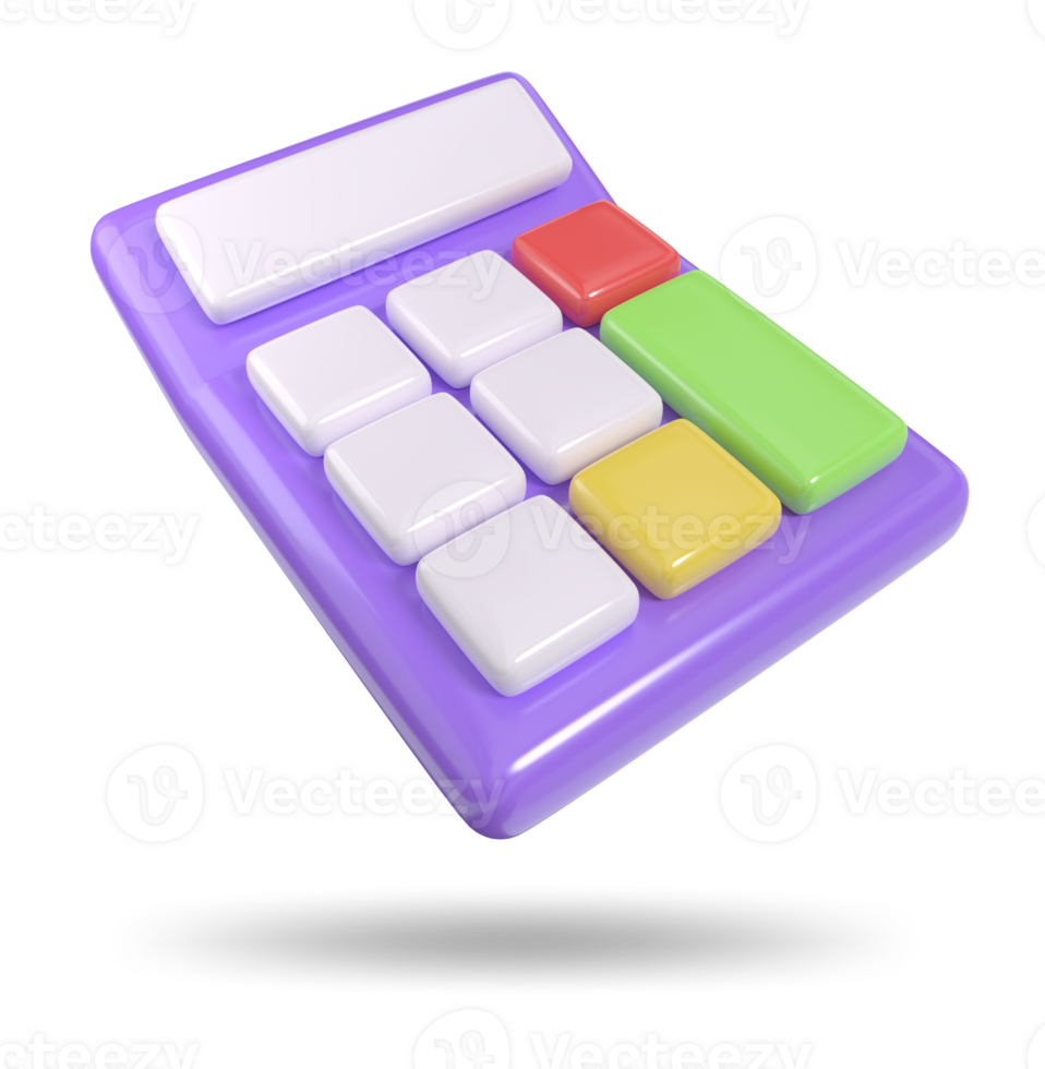 calculator, 3d render realistic icons png