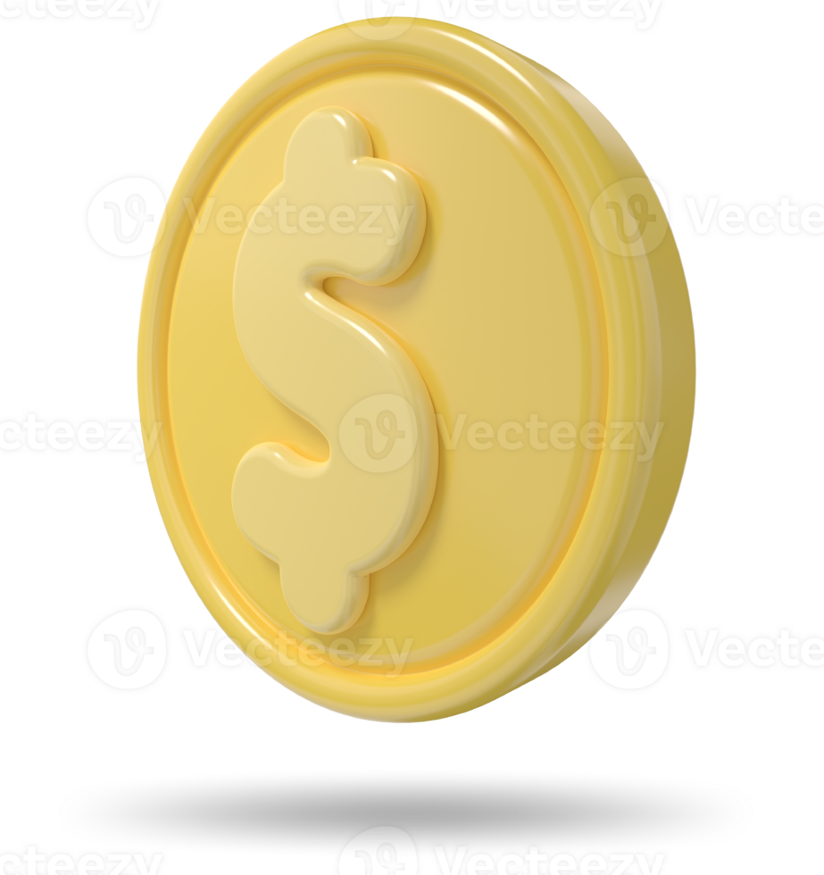 Zeichen Geld, 3d machen realistisch Münze Symbole png