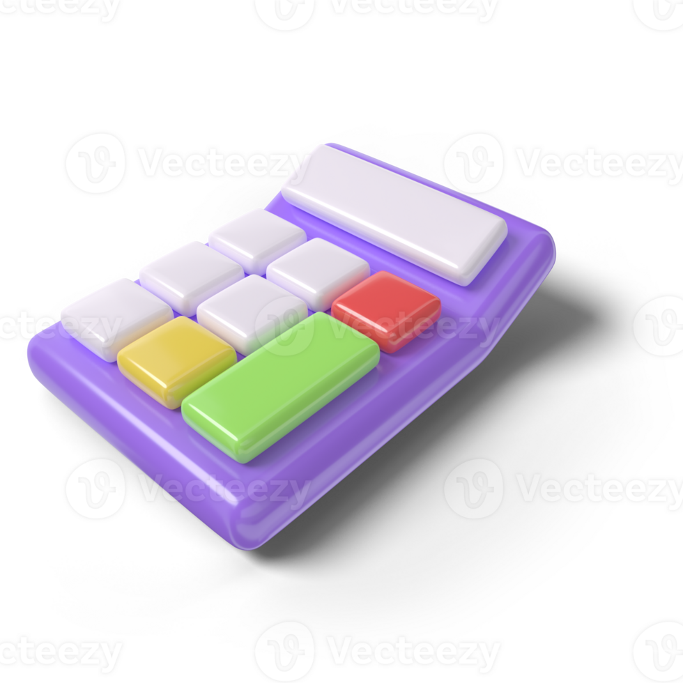 calculator, 3d render realistic icons png
