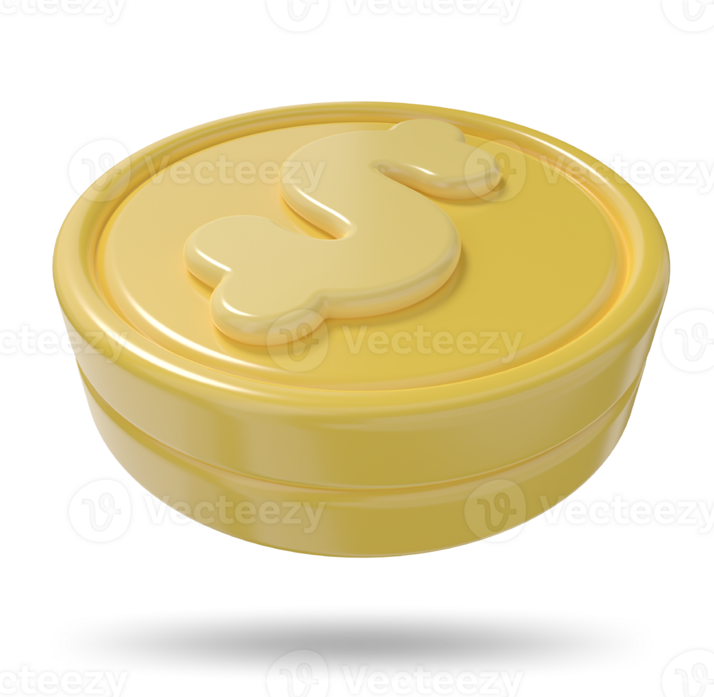token money, 3d render realistic coin icons png