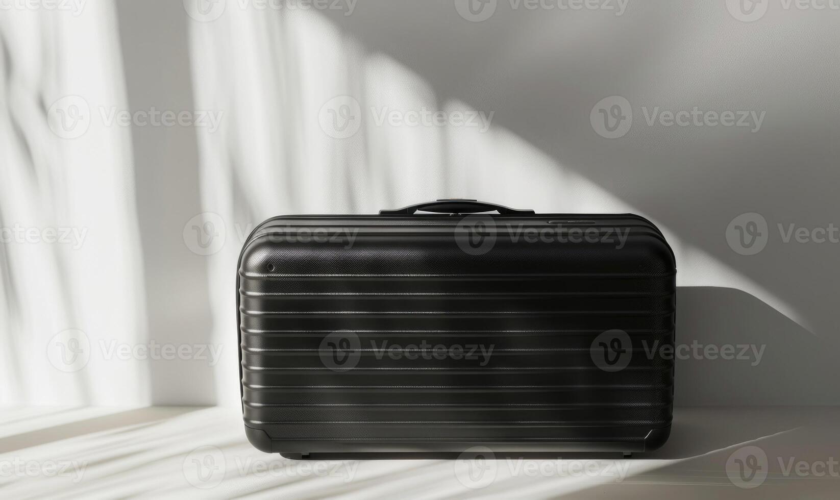 AI generated Black suitcase on white background. Travel concept photo