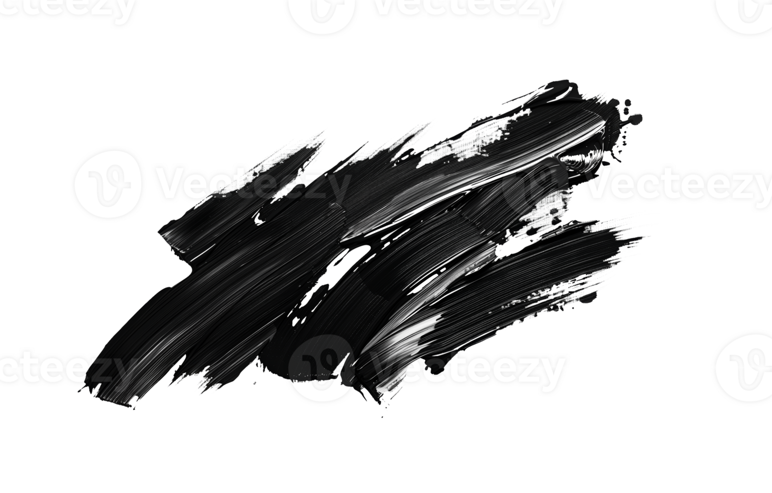 AI generated Abstract black brush stroke texture isolated on a transparent background, ideal for creative designs and artistic concepts png