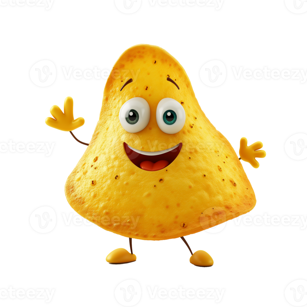 AI generated Cheerful animated potato shaped character with a friendly smile, isolated on a transparent background, ideal for food related concepts or childrens educational materials png