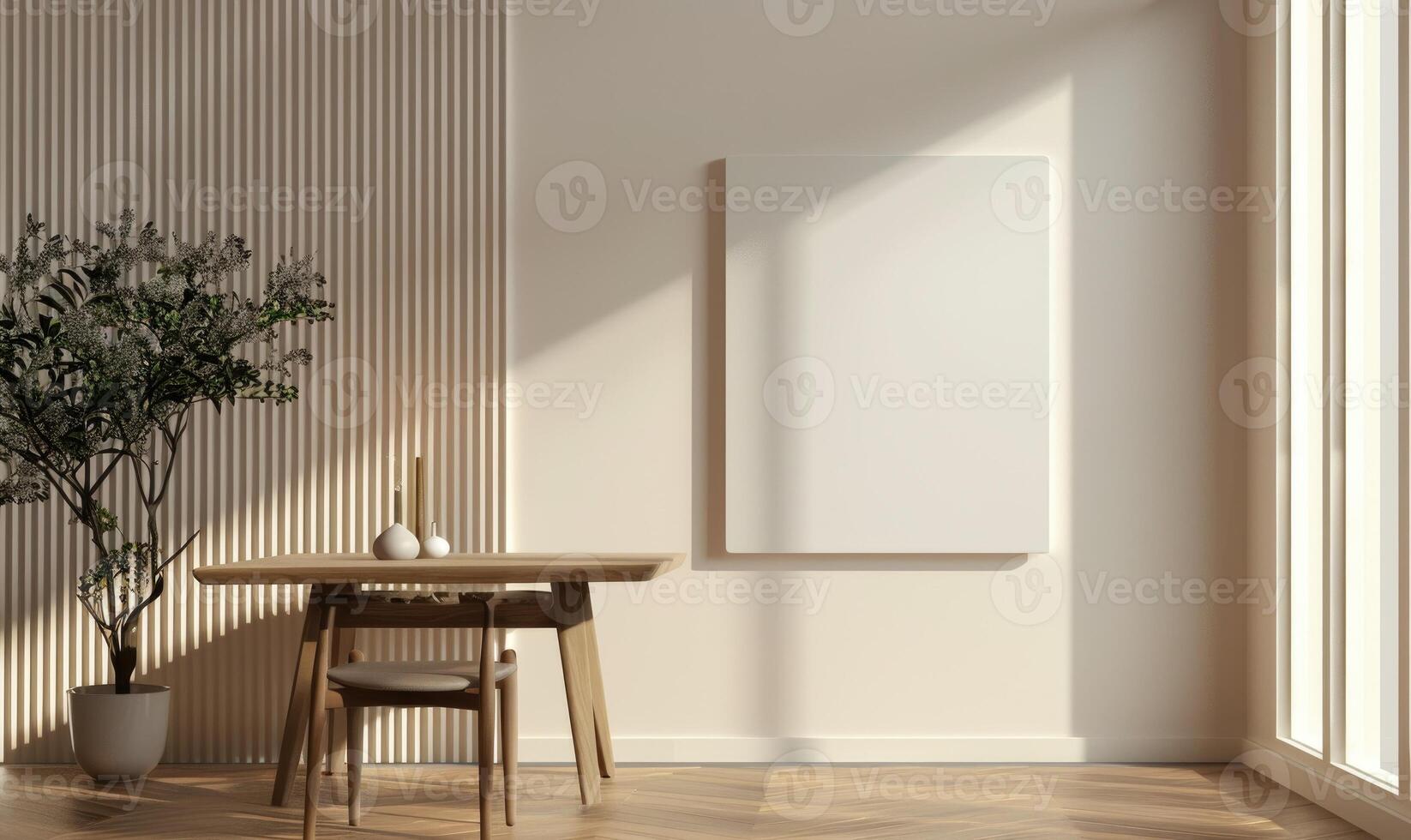 AI generated Blank menu board on table in coffee shop cafe. Blurred background photo