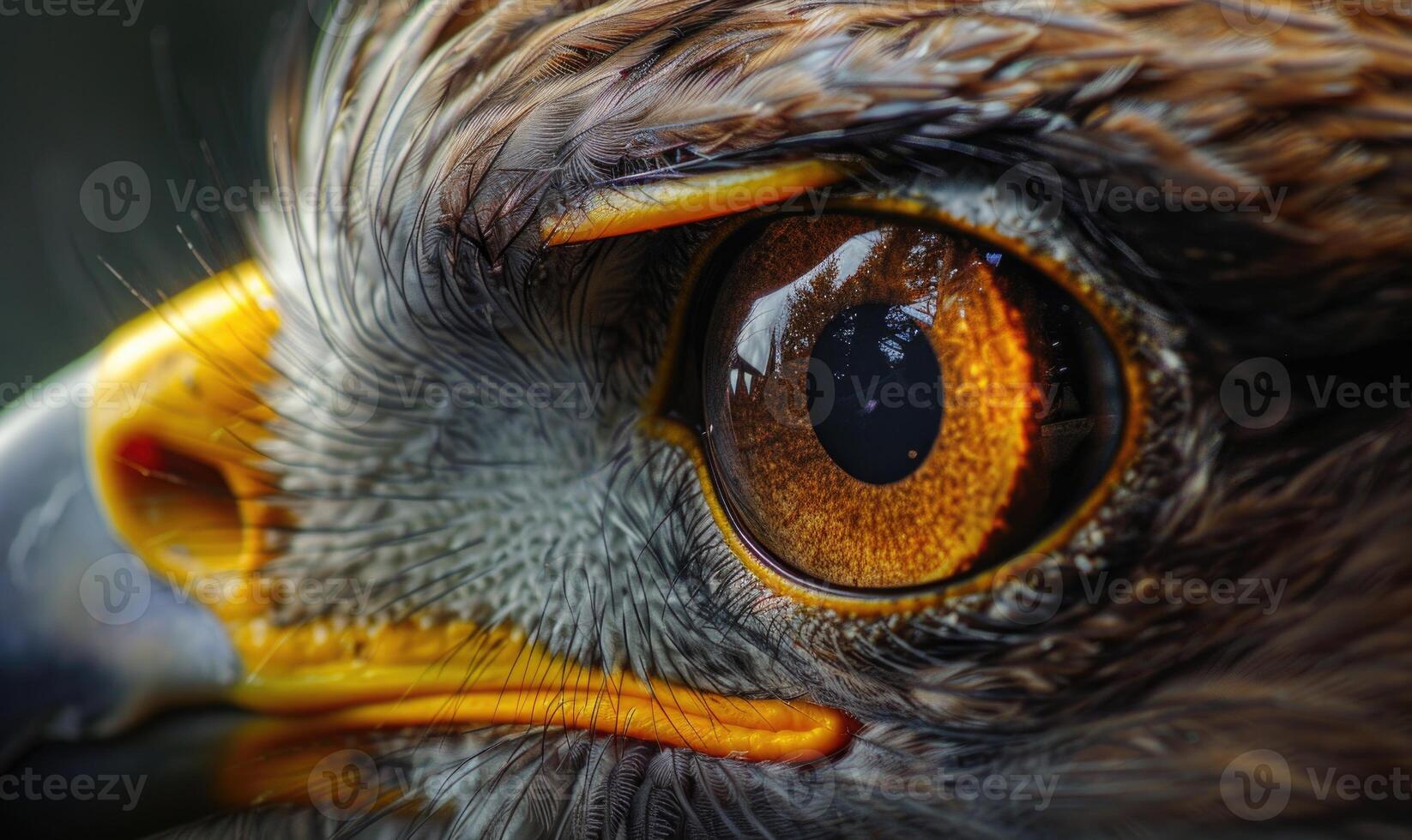 AI generated Close-up of eagle's eye. Macro of hawk's eye. photo