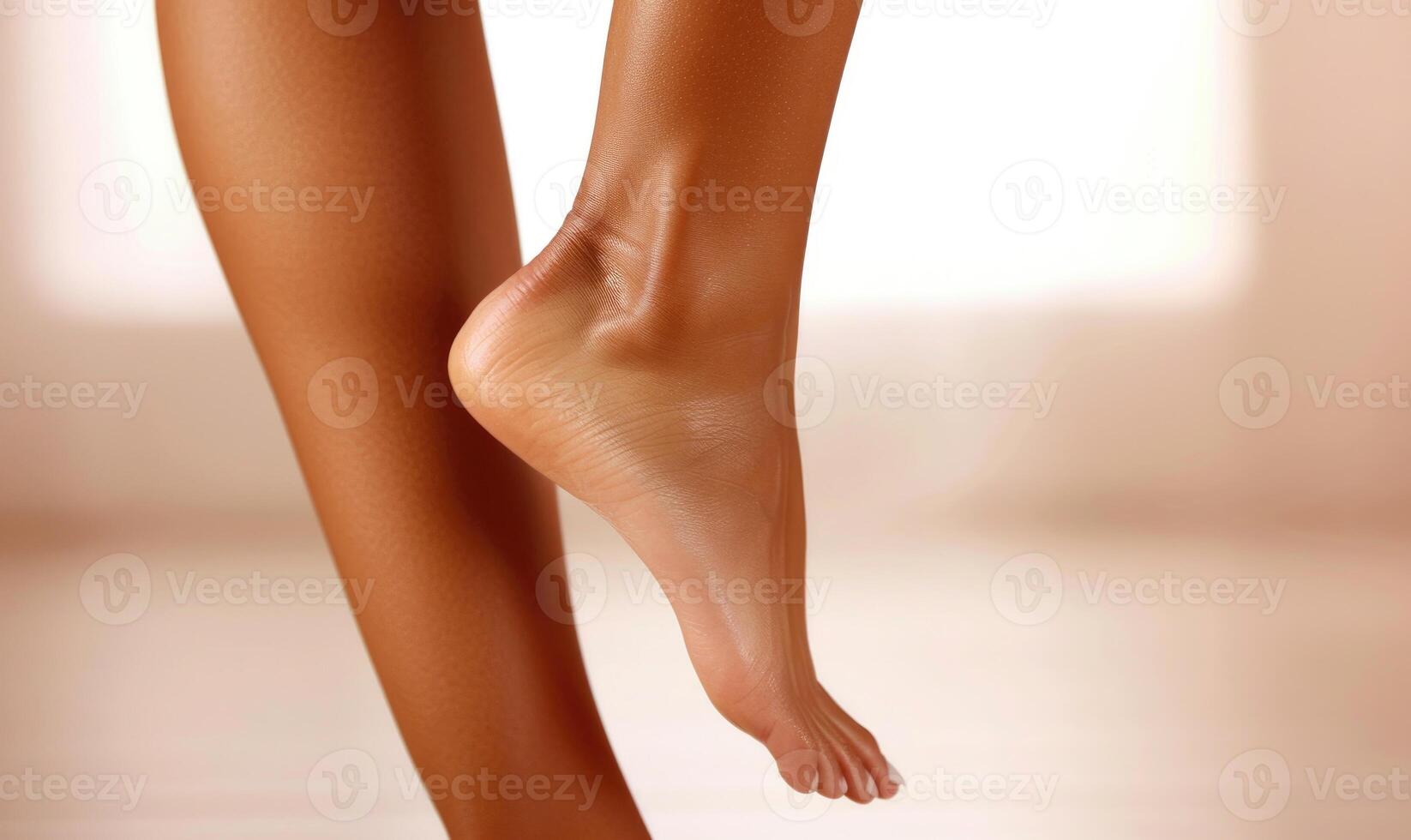 AI generated Beautiful female legs on light background, closeup. Beauty treatment photo