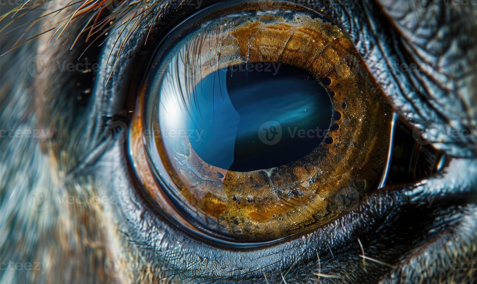 AI generated Macro shot of the eye of an animal. Close-up photo