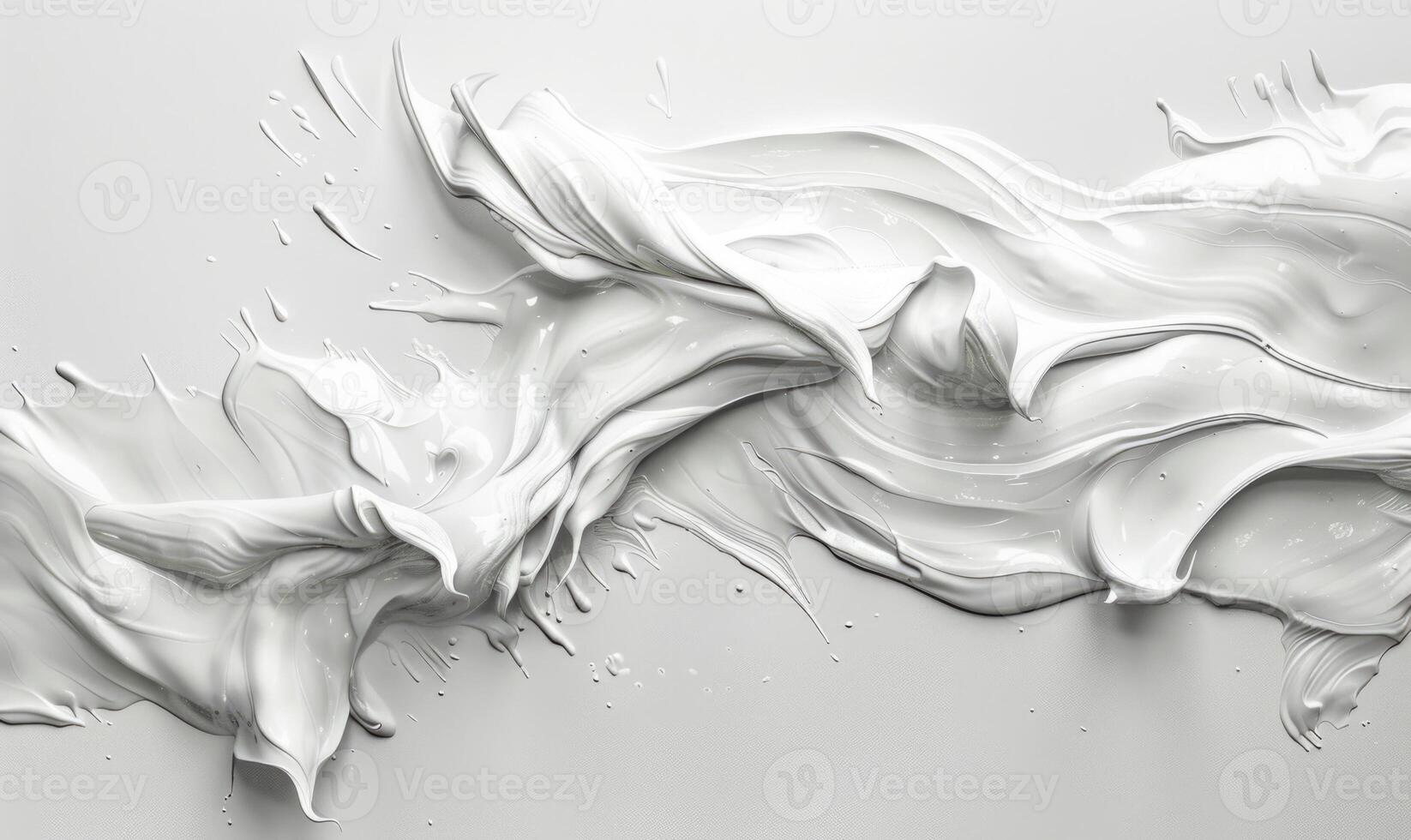 AI generated A brush stroke on white canvas abstract background, white paint dramatic stroke photo