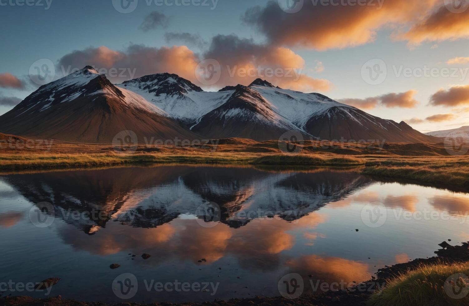 ai generado asombroso puntos de vista de Islandia foto