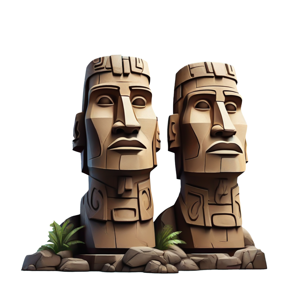 AI generated Easter iland statue png