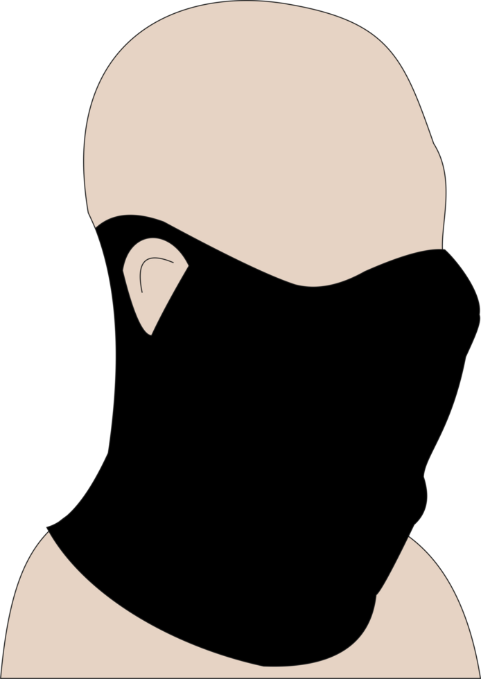 Mask UV  protection black color png