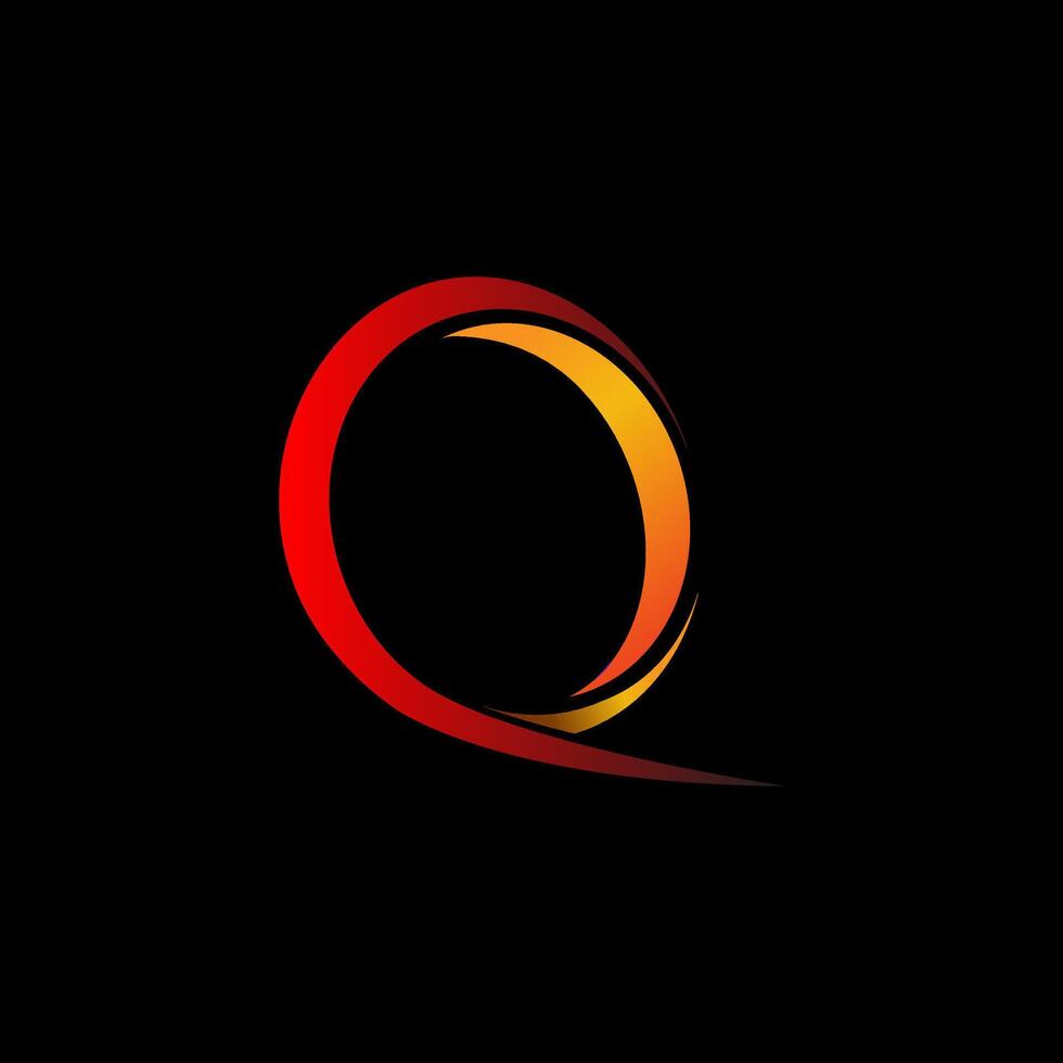 vector drawing letter Q design