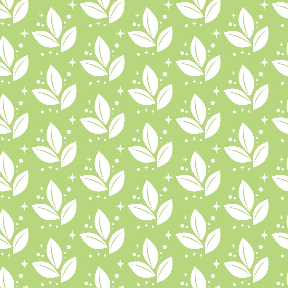 blanco hojas terminado ligero verde antecedentes sin costura modelo. vector ilustración para decoración, textiles, embalaje, invitaciones, fondos de pantalla, envase papel.