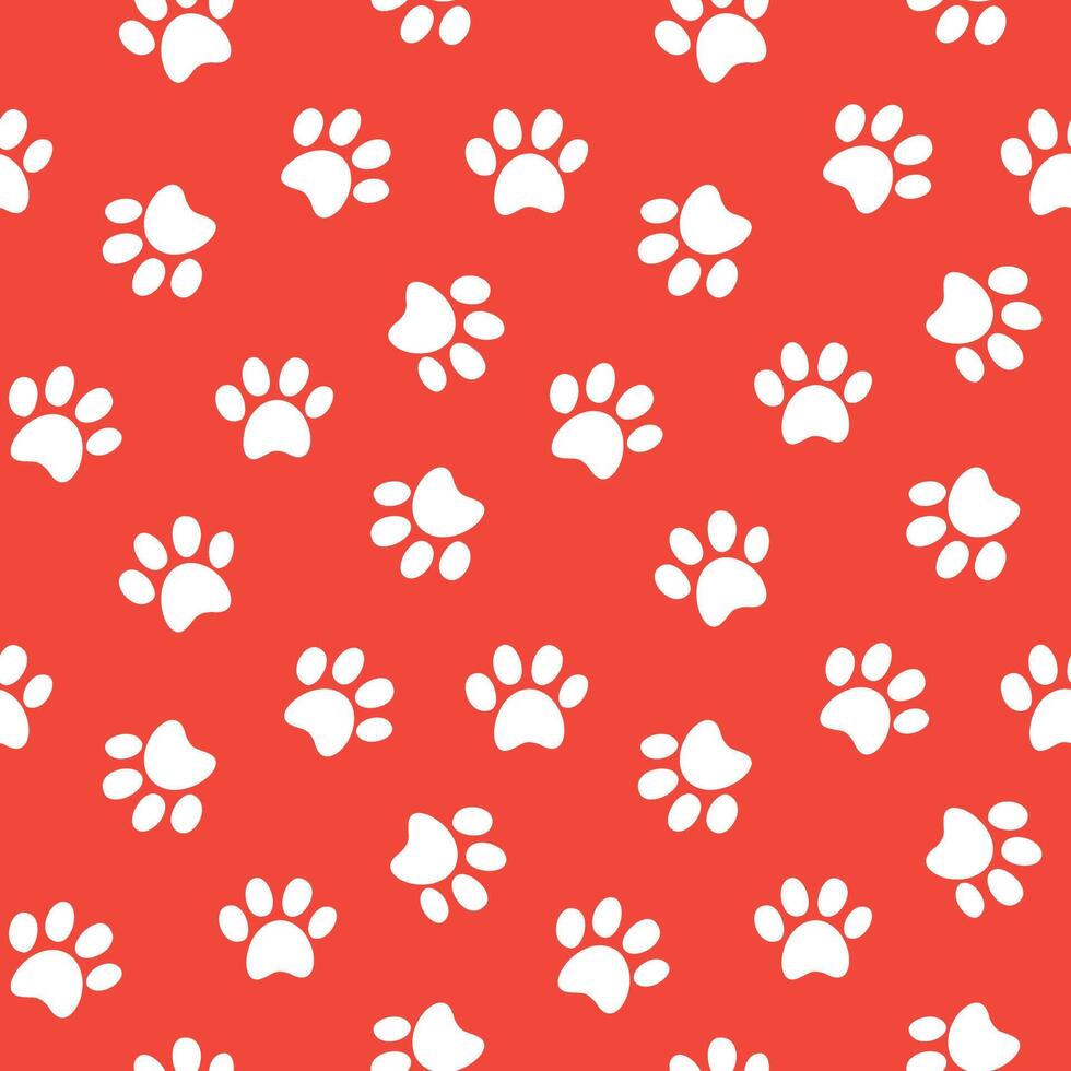 Paw print seamless pattern vector
