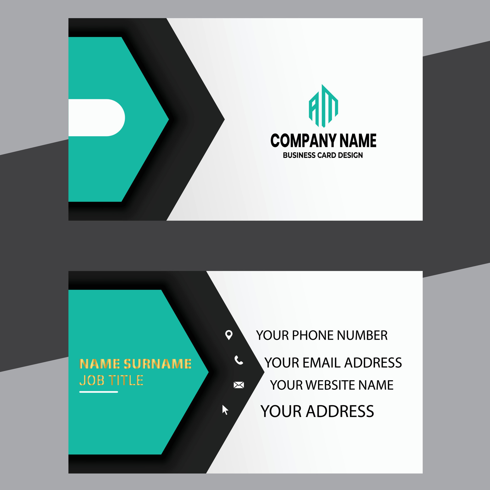 business card, black and white business card 41466809 Vector Art at