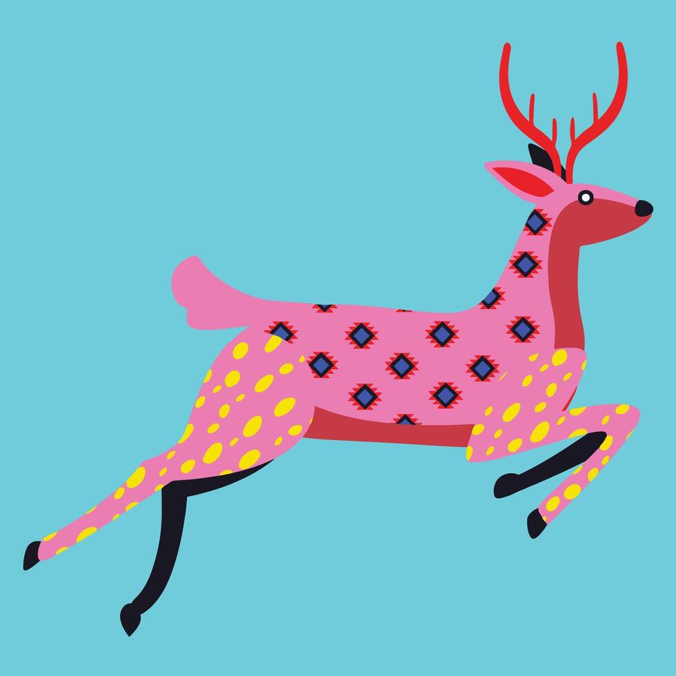 Vibrant Patterned Deer Logo Vector illustration Artwork