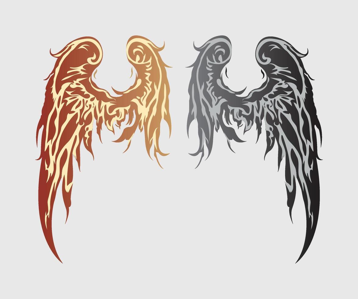 Devil and angel wings design element illustration vector