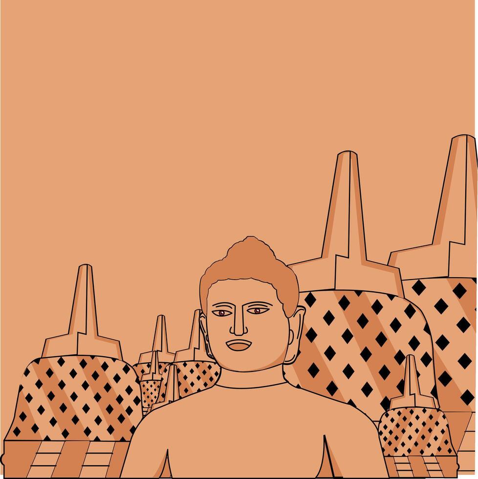 borobudur templo vector ilustración