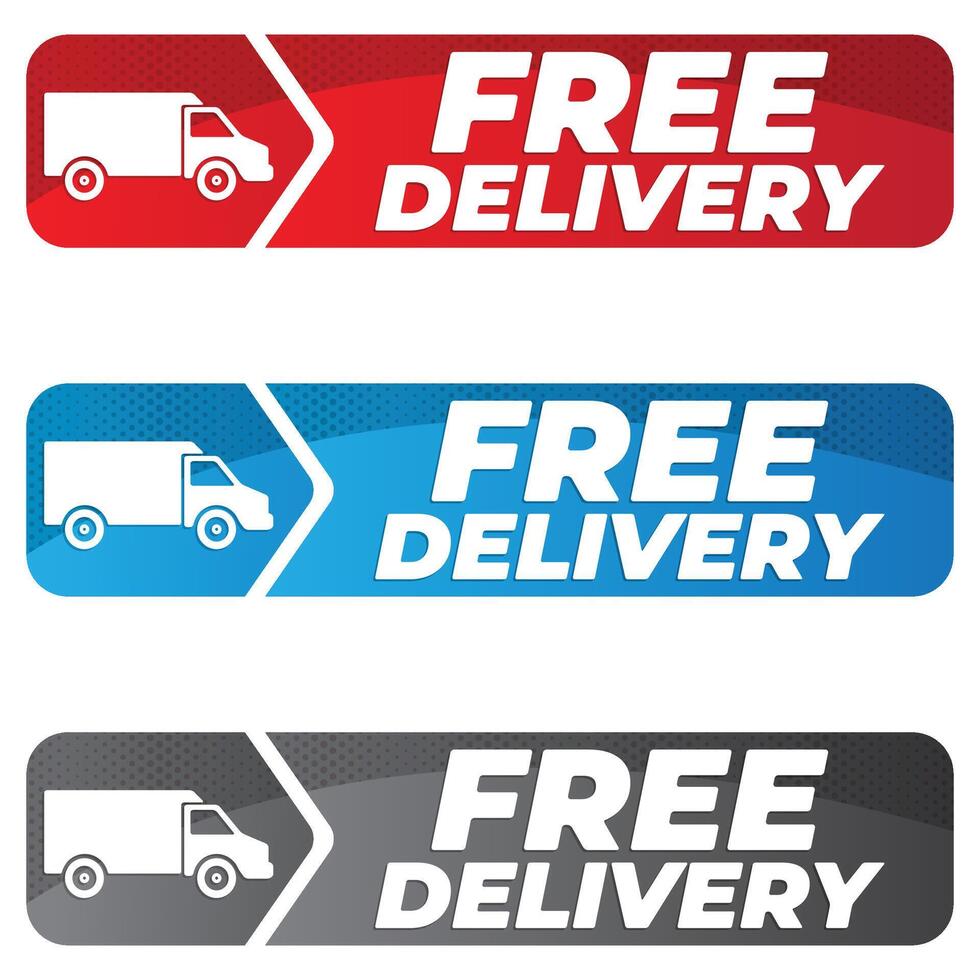 Free delivery business sale label design vector