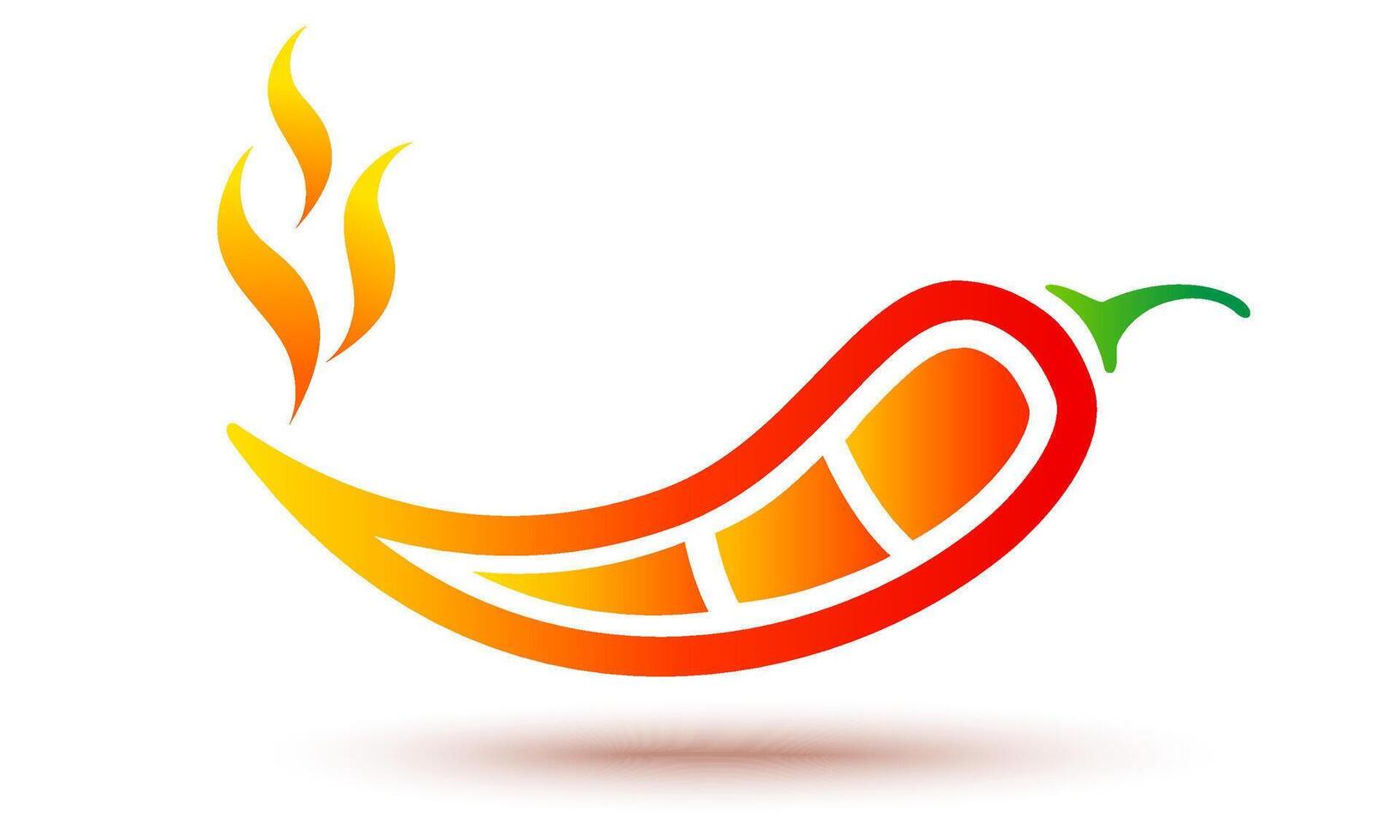 Vector illustration of chilli pepper with flame.