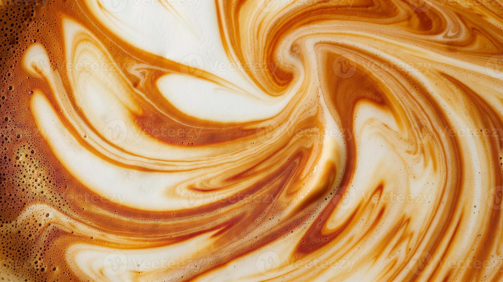 AI Generated Swirling Patterns in a Freshly Prepared Latte photo