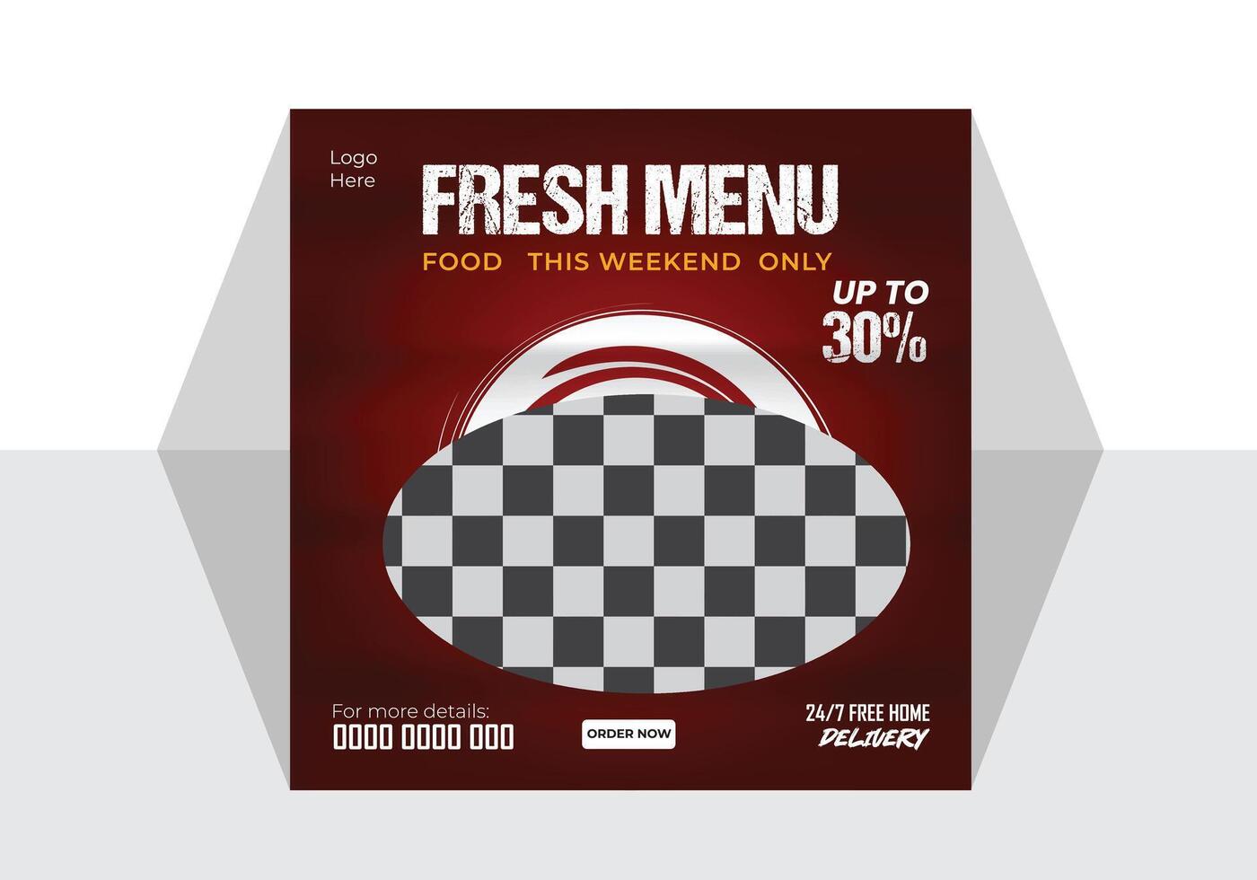 Food Social Media Post. vector