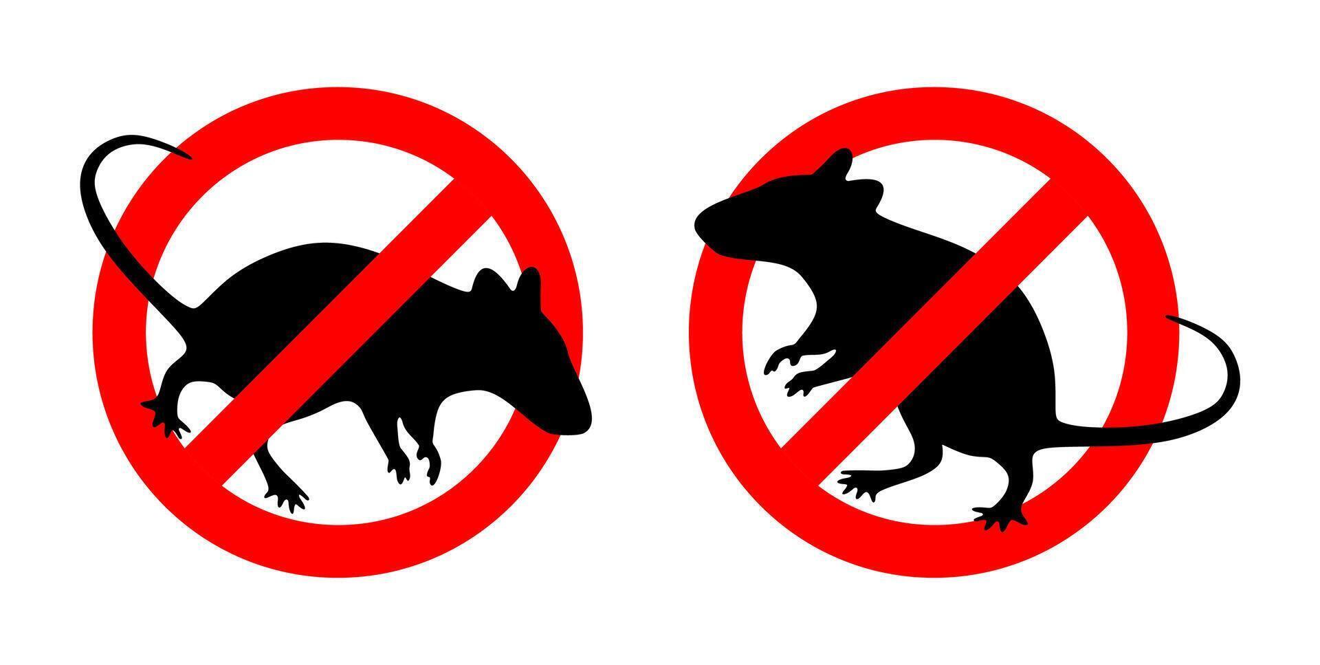 No mouse sign. Pest danger warning sign. Anti pest symbol. Stop mouse icon. vector