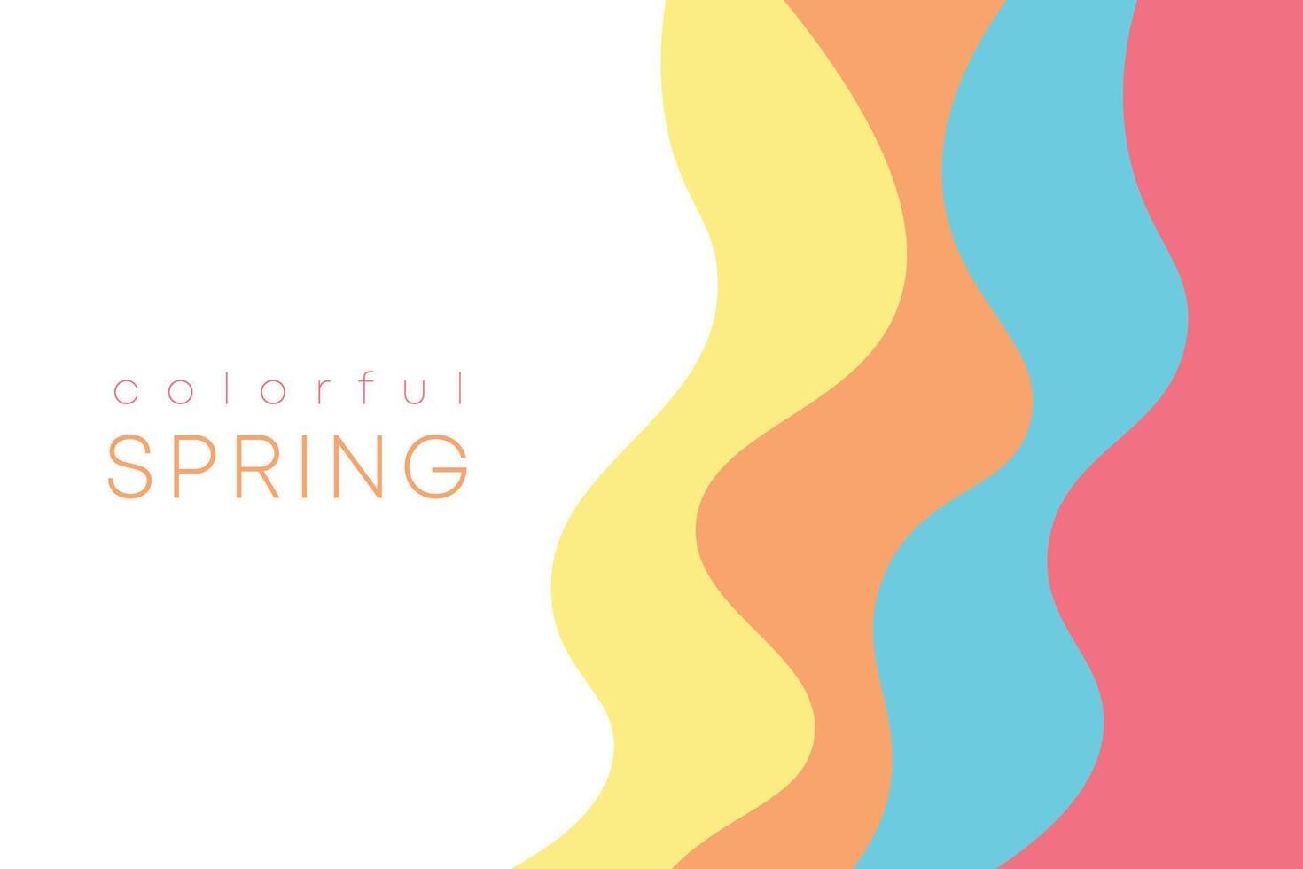 Spring background with paper waves and seacoast for banner, invitation, poster or web site design. Paper cut style, vector