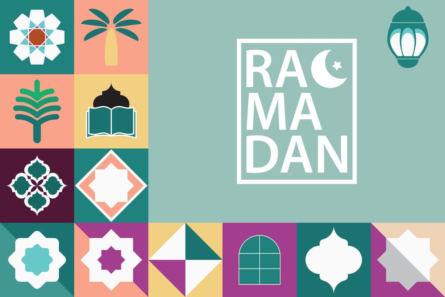 Ramadán kareem, islámico saludo tarjeta modelo con Ramadán para fondo de pantalla diseño, cartel, medios de comunicación bandera. vector