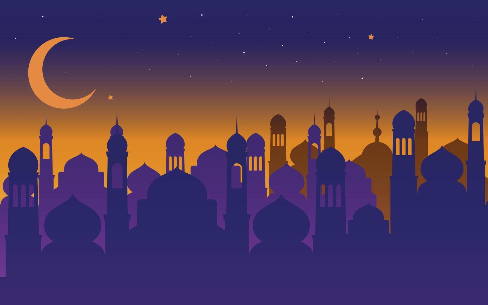 ramadan kareem, plantilla de banner islámico de mezquita de silueta vector