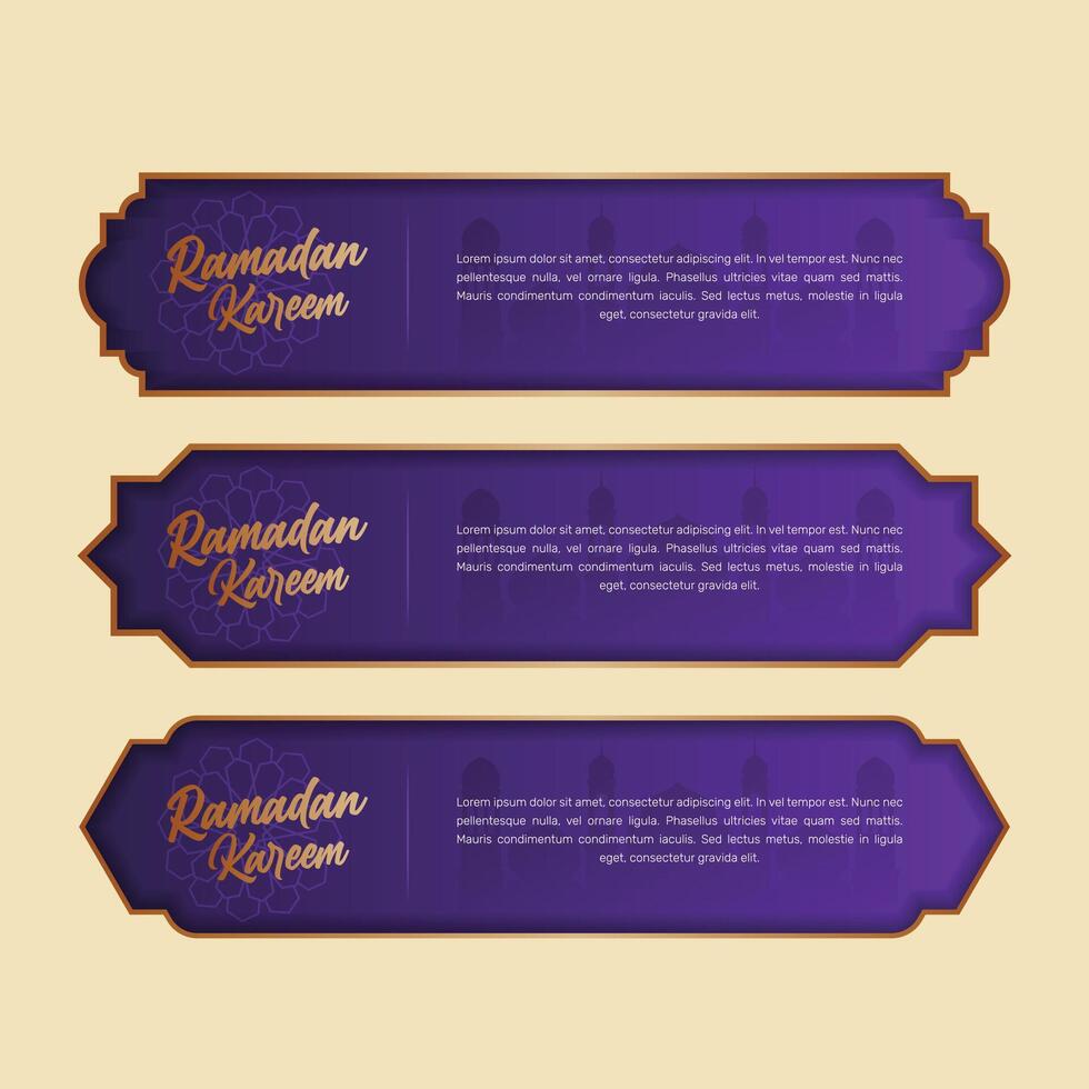 plantilla de banner islámico ramadan kareem vector