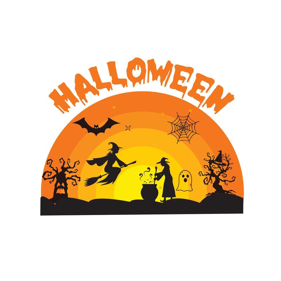 witches be crazy retro Halloween t shirt design vector