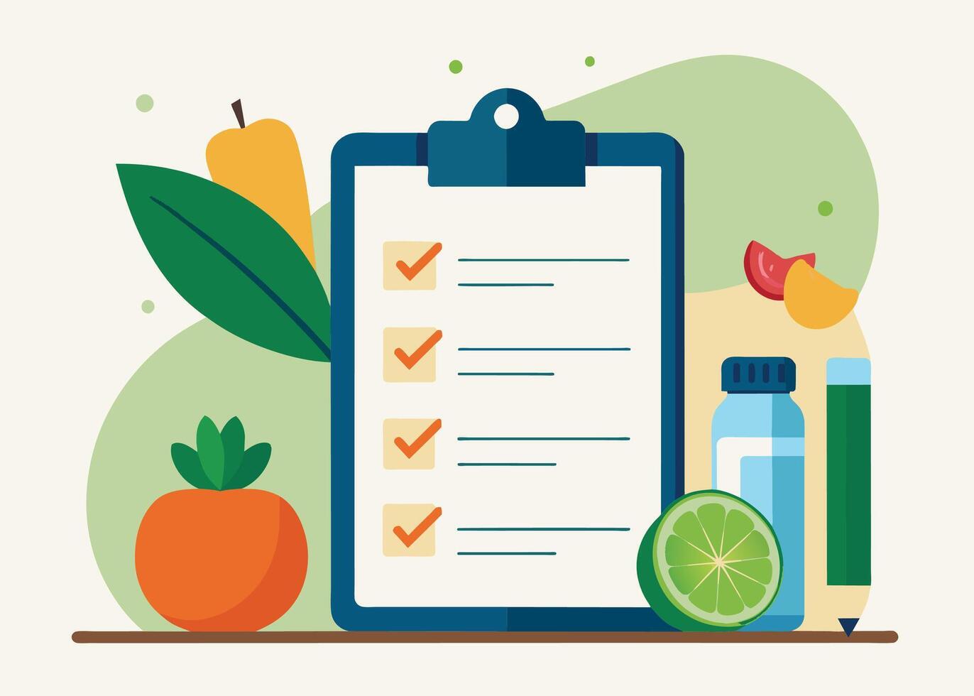 Nutrition and Diet Plan on White Background vector