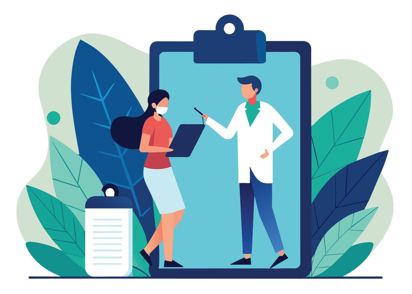 Wellness Checkup on White Background vector