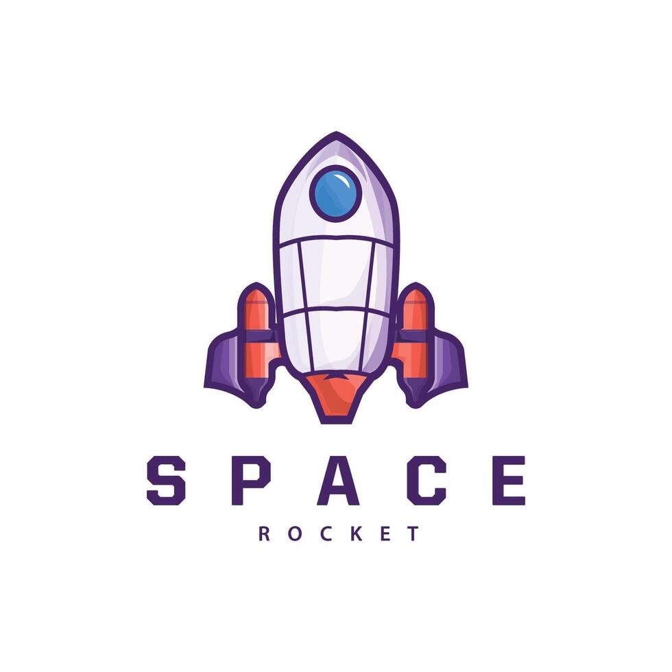 espacio exploración vehículo tecnología espacio cohete logo diseño ilustración moderno sencillo modelo vector
