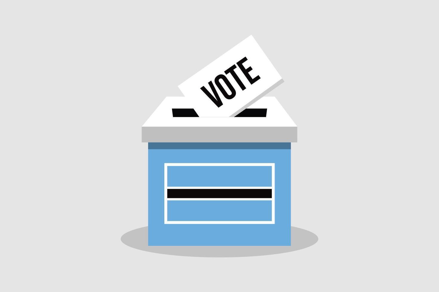 Botswana Ballot Box Flat and minimalist vector illustration concept. Vote Conceptual Art. Elections.