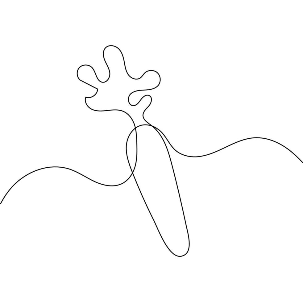 un Zanahoria minimalista uno línea continuo Arte vector diseño aislado en un blanco antecedentes.